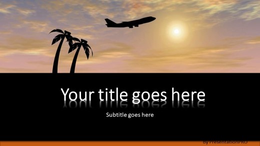 Vacation Flight Widescreen PowerPoint Template title slide design