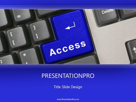 Access Button PowerPoint Template title slide design