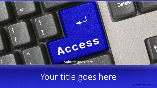 Access Button Widescreen PowerPoint Template title slide design