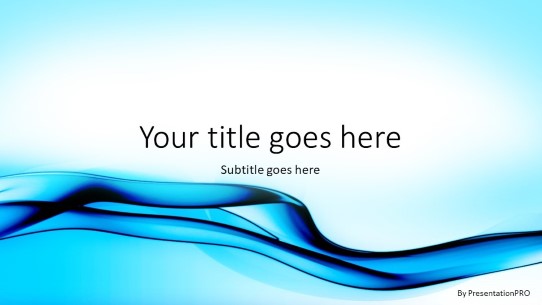 Blue Fluid Stream Widescreen PowerPoint Template title slide design