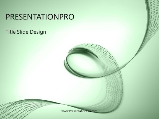 Data Stream Green PowerPoint Template title slide design
