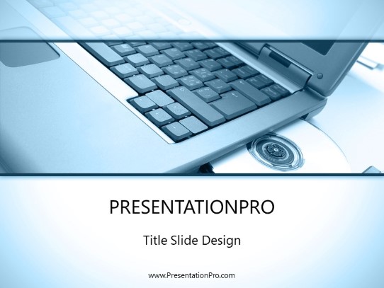 Laptop Drive PowerPoint Template title slide design