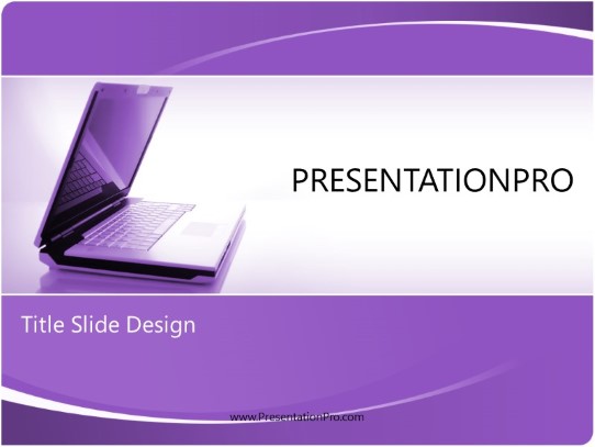 Laptop Style Purple PowerPoint template - PresentationPro