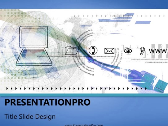 Online12 Blue PowerPoint Template title slide design