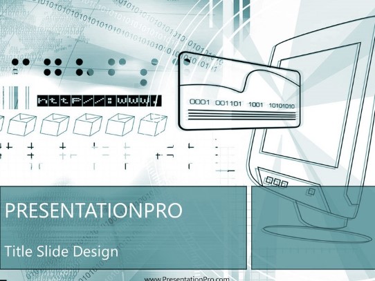 Online15 Teal PowerPoint Template title slide design