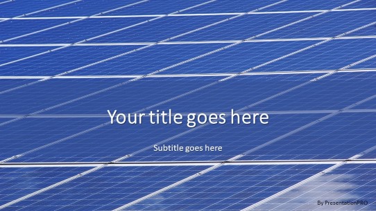 Solar Panels Widescreen PowerPoint Template title slide design