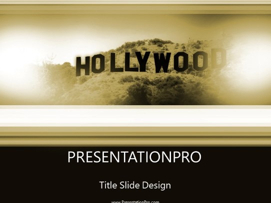 Hollywood Gold PowerPoint Template title slide design