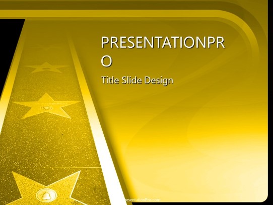 Walk Of Fame Gold PowerPoint Template Background In Tourism PowerPoint 
