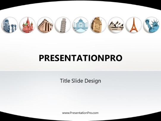 World Travel Destinations PowerPoint Template title slide design