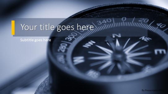 Compass North Widescreen PowerPoint Template title slide design