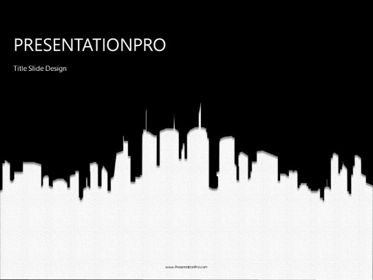City Silhouette White PowerPoint Template title slide design