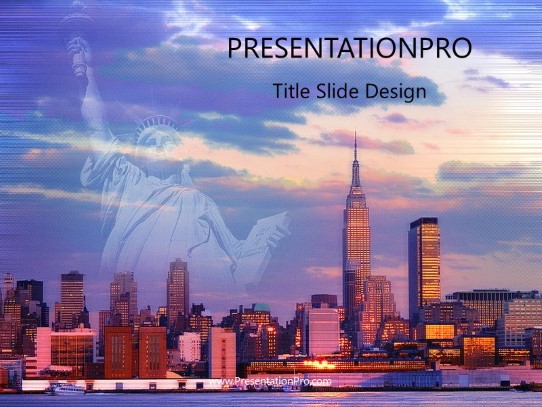 New York PowerPoint Template title slide design