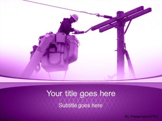 Utility Guy Purple PowerPoint Template title slide design