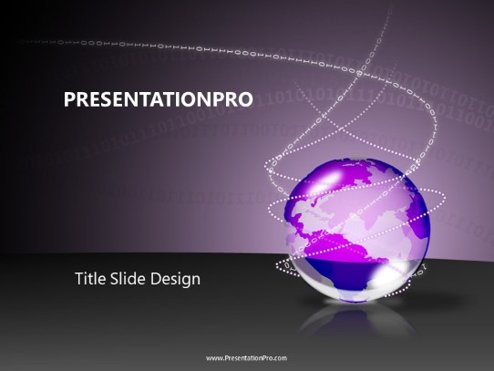 Bin Globe Purple PowerPoint Template title slide design