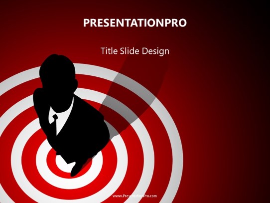 Bullseye Red PowerPoint Template title slide design