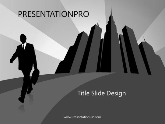 Business 08 All Gray PowerPoint Template title slide design