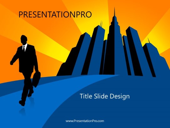 Business 08 Blue PowerPoint Template title slide design