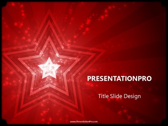 Stars Red PowerPoint Template title slide design