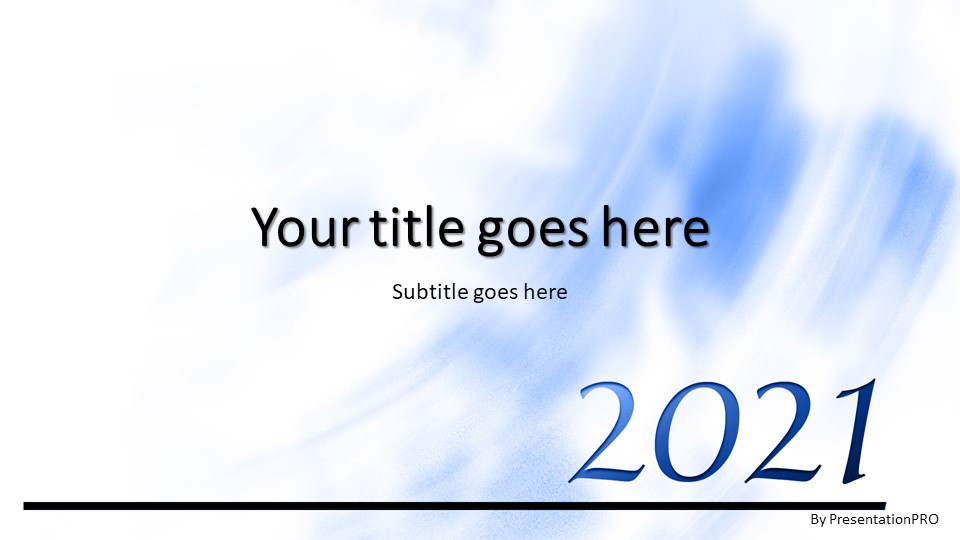 2021 Blue Line Widescreen PowerPoint Template title slide design