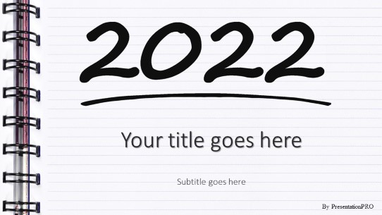 2022 Notebook Paper Widescreen PowerPoint Template title slide design