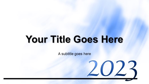 2023 Blue Line Widescreen PowerPoint Template title slide design