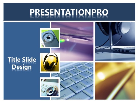 Techno Tiles PowerPoint Template title slide design