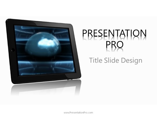 Global Tablet PowerPoint Template title slide design