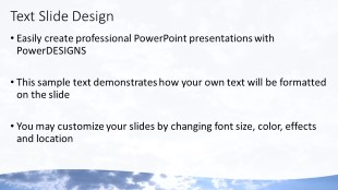 Sky Clouds Widescreen PowerPoint Template text slide design