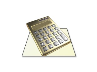 PowerPoint Image - 3D Calculator Gold Square