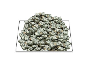 PowerPoint Image - 3D Cash Stack Square