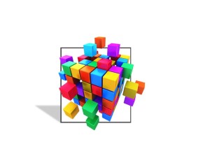 PowerPoint Image - 3D Cube Squares