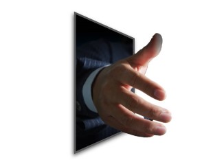 PowerPoint Image - 3D Hand Shake Square