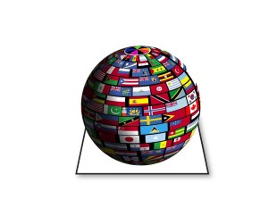PowerPoint Image - 3D International Globe Square