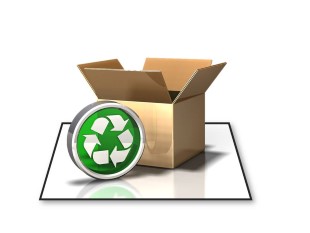 PowerPoint Image - 3D Open Box Recycling Square