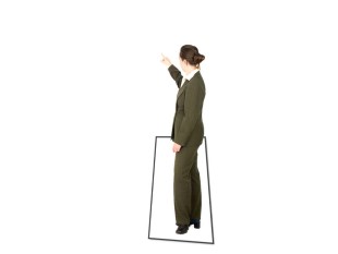 PowerPoint Image - 3D Presenting Woman Right Square
