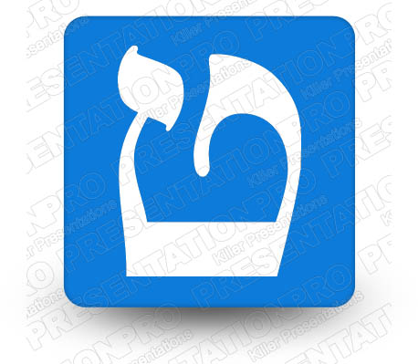 Hebrew Tet Blue Square PPT PowerPoint Image Picture