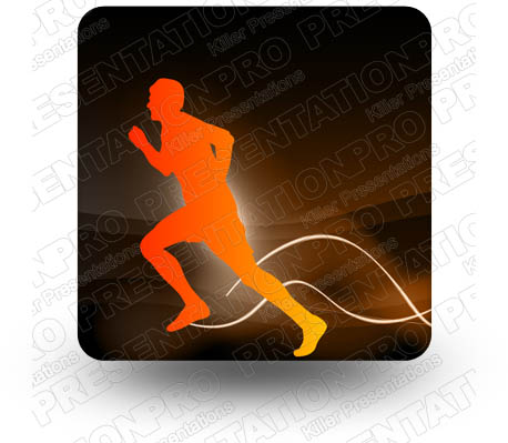 Runner Silhouette Square PPT PowerPoint Image Picture