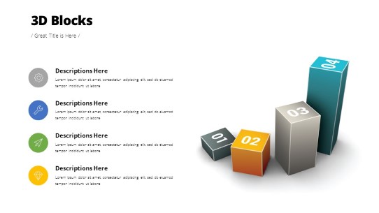 3D Blocks PowerPoint PPT Slide design