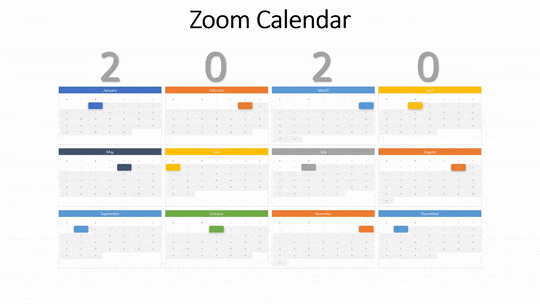 2020 ZOOM Calendars Full Year Monthly PowerPoint PPT Slide design