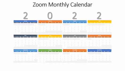 2022 ZOOM All Calendars Monthly PowerPoint PPT Slide design