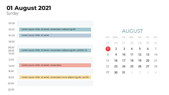 Calendars 2021 Daily Log August PowerPoint PPT Slide design