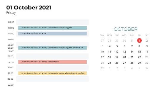 Calendars 2021 Daily Log October PowerPoint PPT Slide design
