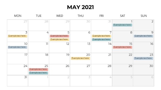 Calendars 2021 Monthly Monday May PowerPoint PPT Slide design