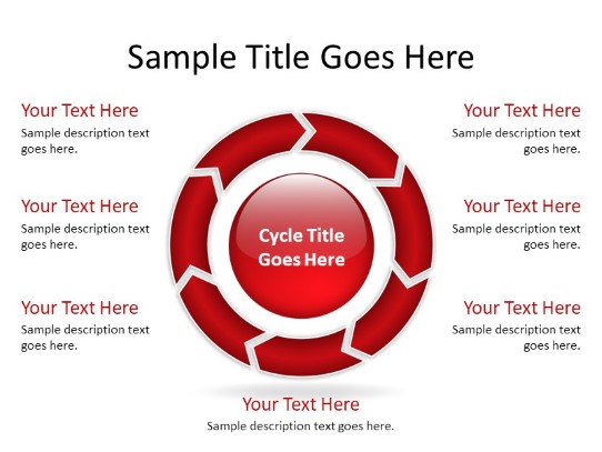 Chrevoncycle A 7red Clockwise PowerPoint PPT Slide design