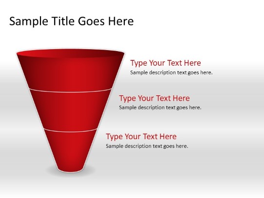 Cone Down A 3red PowerPoint PPT Slide design