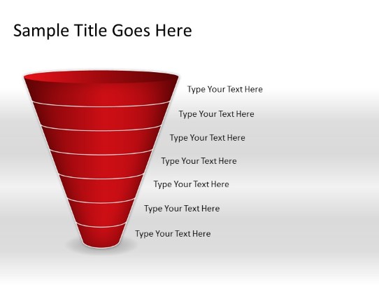 Cone Down A 7red PowerPoint PPT Slide design