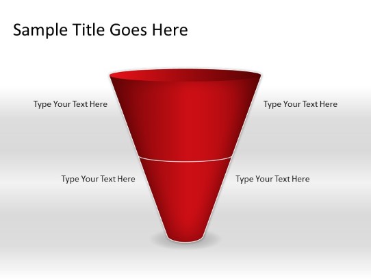 Cone Down B 4red PowerPoint PPT Slide design