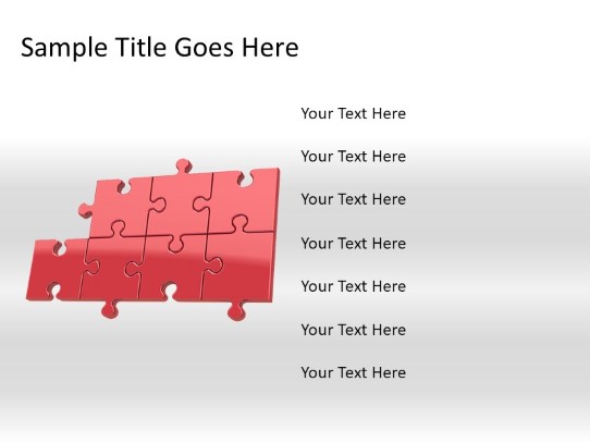 Puzzle 7b Red PowerPoint PPT Slide design
