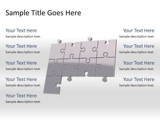 Puzzle 9a Gray PowerPoint PPT Slide design
