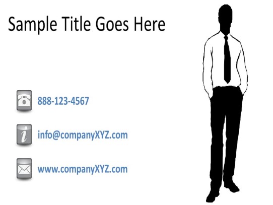Contact Silhouette PowerPoint PPT Slide design